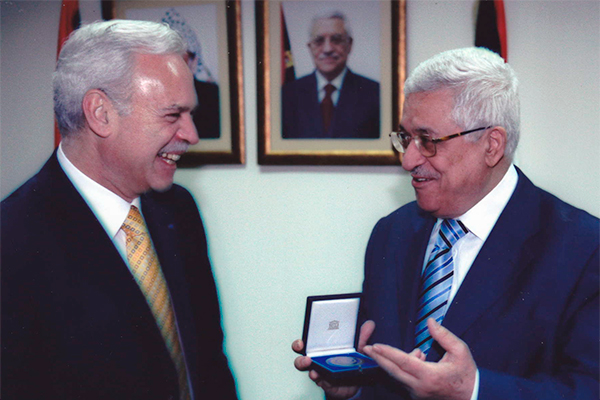 Marcio Barbosa, President Mahmoud Abbas, UNESCO Medal.